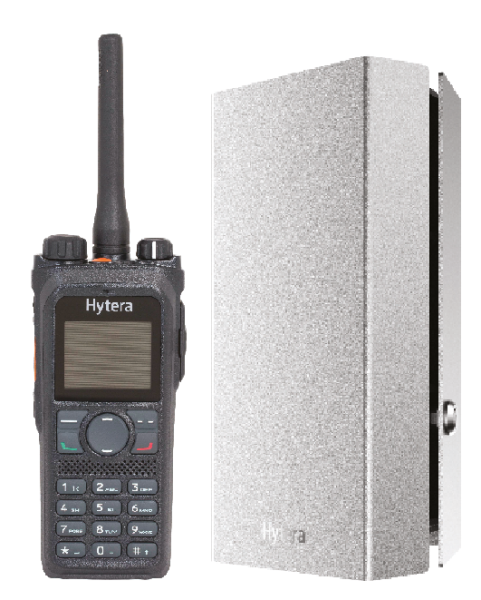 Left: Hytera’s recently launched PD985 DMR handset features single frequency repeater mode. Right: the DIB-R5 extends the vendor’s range of TETRA 2/TEDS base stations with an outdoor version for ACCESSNET-T IP radio systems.